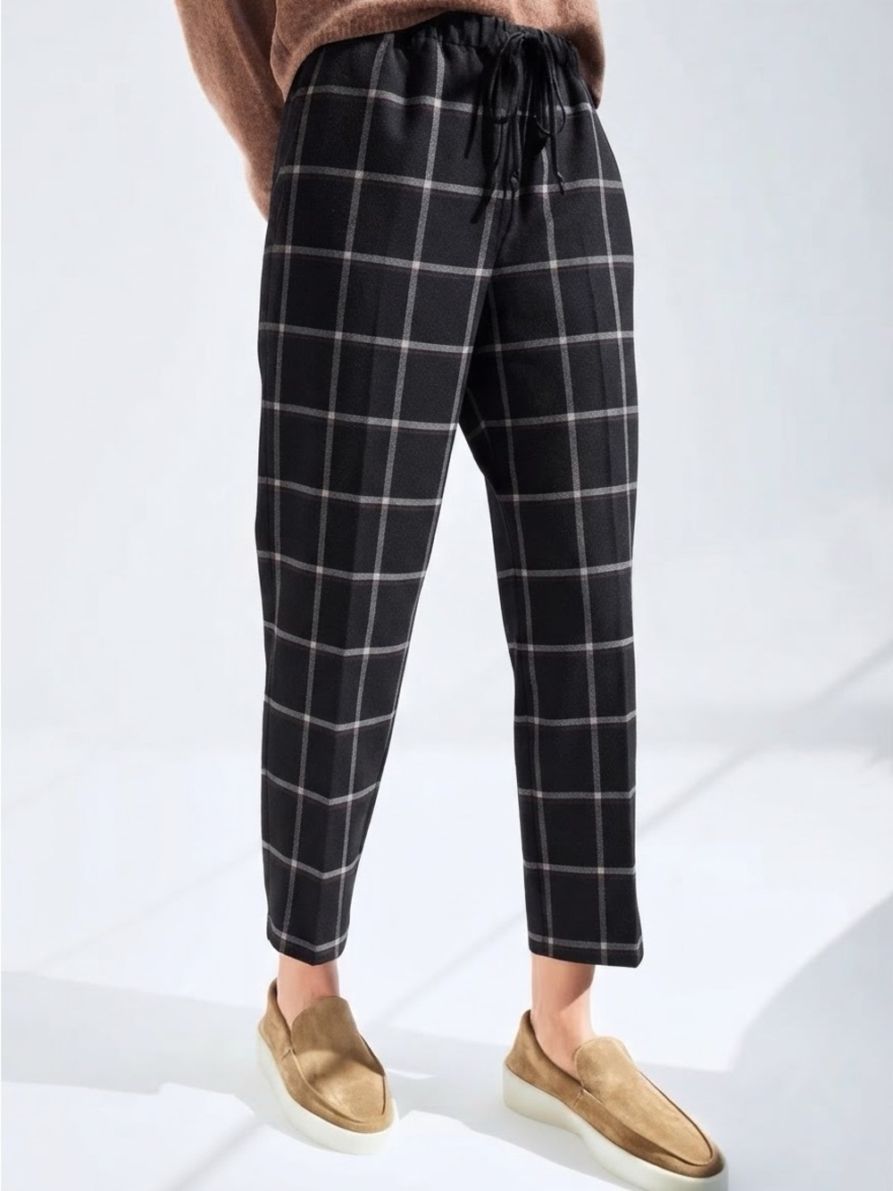 Aritzia Group Babaton Sz S Jimmy Black Casual Plaid Academia Preppy Pants